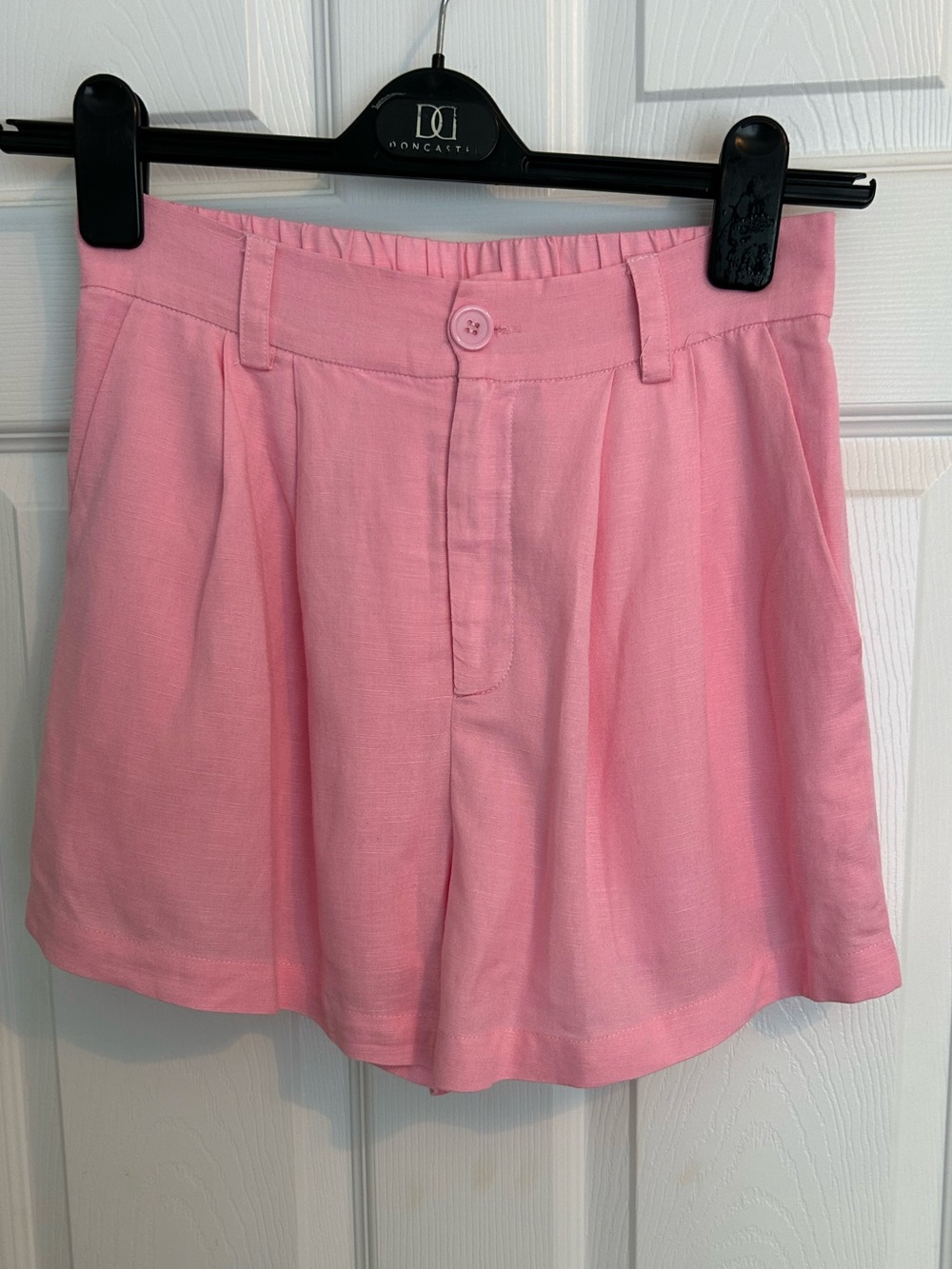 MABLE Soft Pink High-Waist Bermuda Shorts